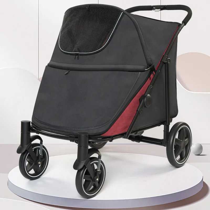 2025 chariot pour animaux de compagnie de haute qualité pliable en plein air moyen à grand chien chariot pour animaux de compagnie grand espace chariot pour chien chat chien marche chat chariot pour animaux de compagnie nouveau