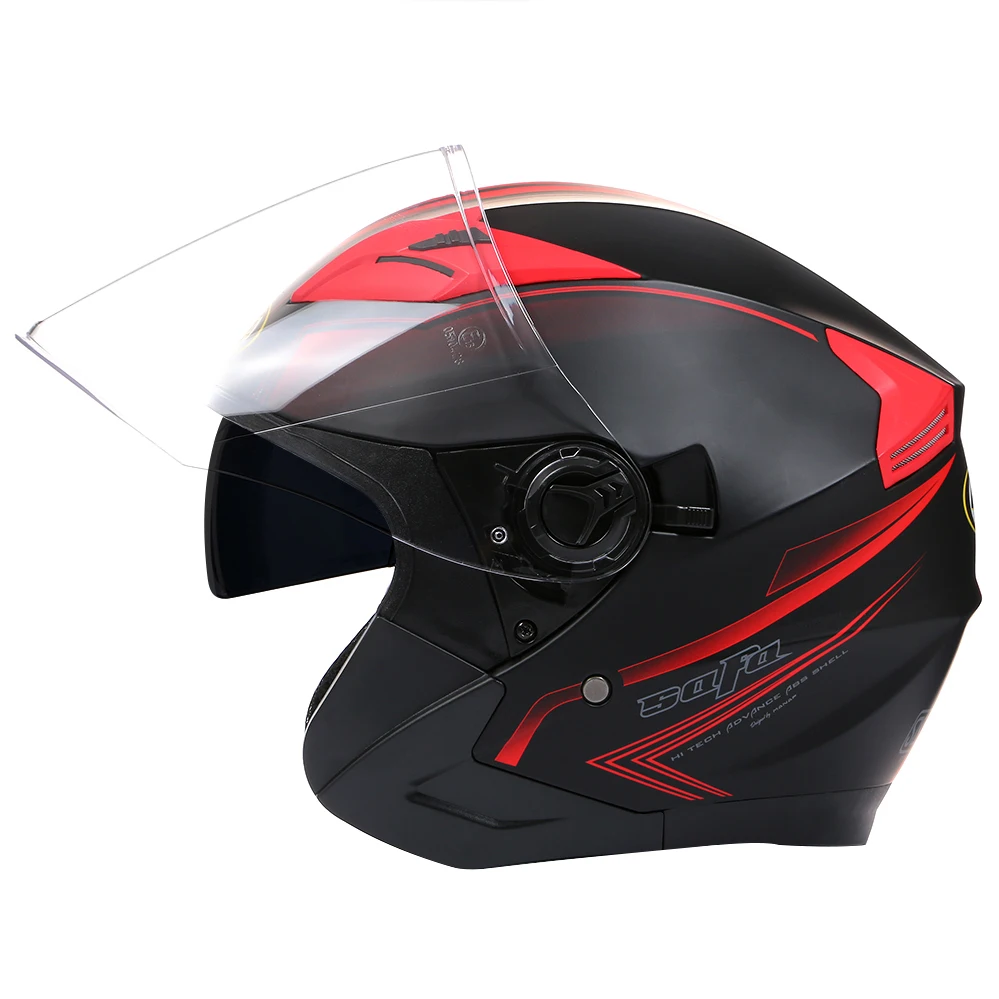 Casque de moto modulaire à double lentille, visage ouvert, motocross, jet, sécurité des quatre saisons, puzzles faits à la main