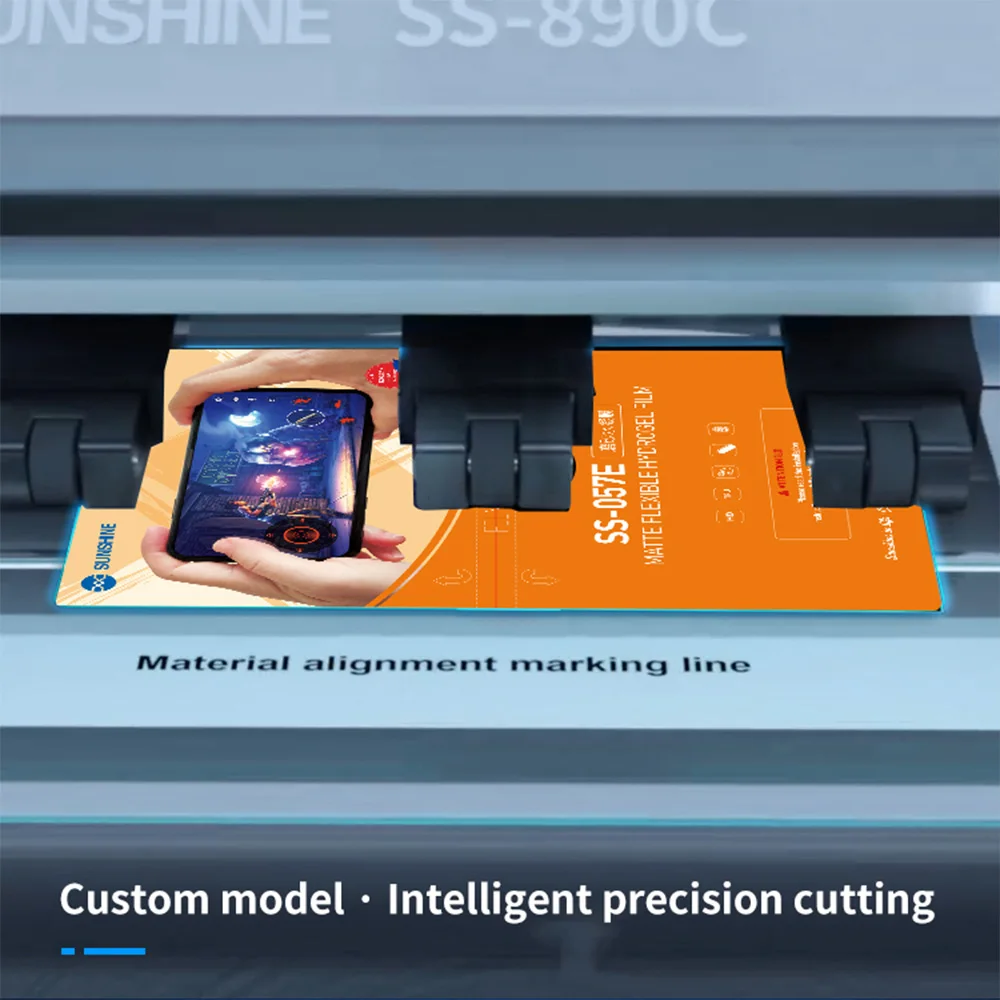 SUNSHINE SS-057E Matte Flexible TPU Hydrogel Film 50Pcs/Box Anti Fingerprint Anti Glare Self Healing Screen Protector Sheets For SS890C Intelligent Film Cutting Machine, Universal Mobile Phone Curved Screen Back Skin Protective Film