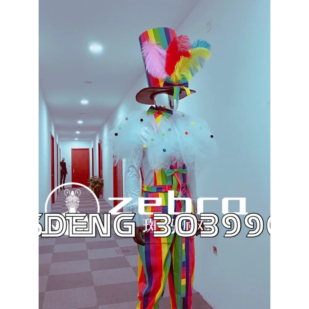 

Carnival Performance Cosplay Costume Amusement Park Clown Overalls Cake Party Suit Parade Costume Men's Performance Outfit