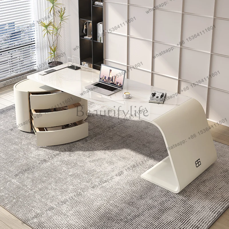 FG Italy Repetition Table Office Desk Modern Light Luxury L Shaped Office Desk Minimalist Design Home Furniture Bureau XYOD