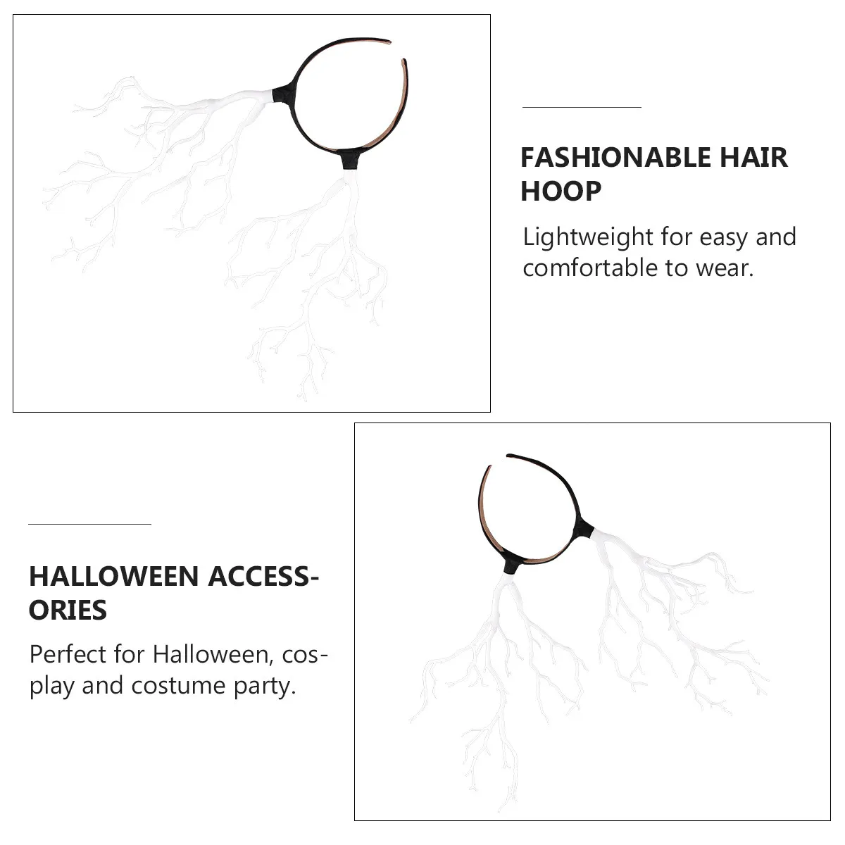 

Обруч для волос с рожками ведьмы, повязка на голову для вечеринки на Хэллоуин, креативный аксессуар для косплея, легкий и уникальный украшение для волос в темном стиле