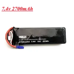 Batteria lipo 7.4V 2700mAh per Hubsan H501C H501S X4 RC Quadcopter Drone pezzi di ricambio 2s 7.4V spina EC2 batteria 10C 20WH