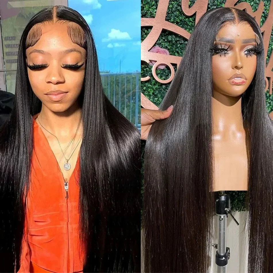 

Transparent Lace Closure Wig Lace Front Wig Swiss Lace Frontal Pre-plucked Bleached Knots With Baby Hair Straight Human Hair Wig