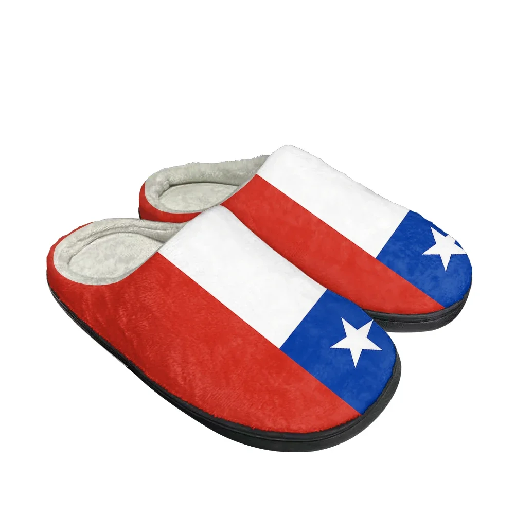 Chilean Flag Chile Patriotic Pride Custom Slippers Mens Womens Sandals Plush Casual Keep Warm Shoes Thermal Comfortable Slipper