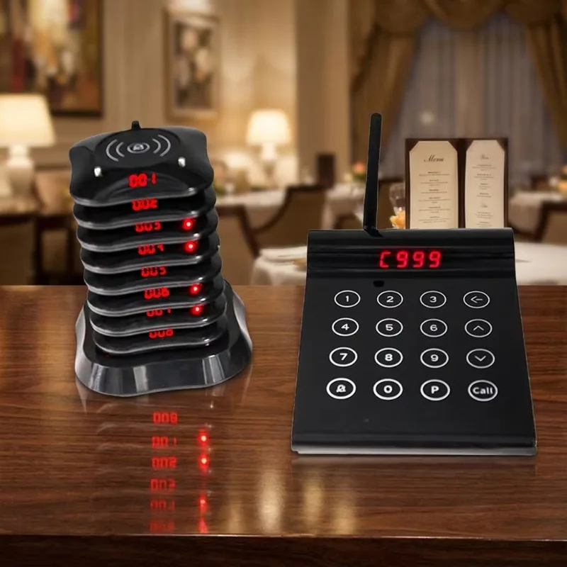 Design Wireless Coffee Shop Call Button System, Model QC08, Frequency 433.92M, Suitable for Milk Tea Shops