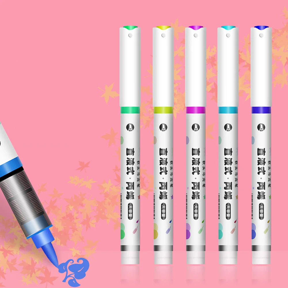 12/24/36/48 لونًا علامات فنية من الأكريليك Mrker نوع سائل مستقيم دائم لطلاء الرسم والقرطاسية الفنية واللوازم المدرسية.