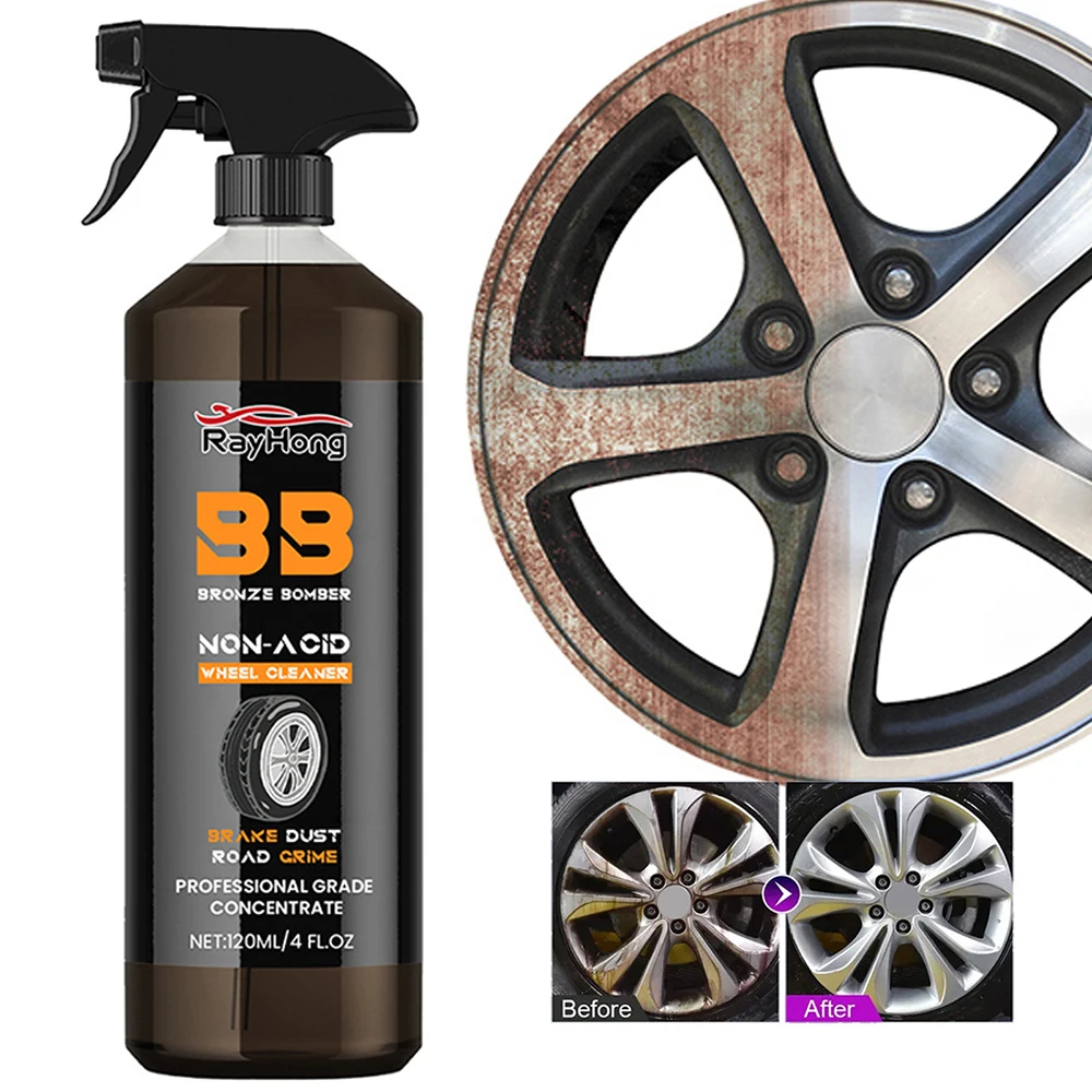 Automobile Wheel Cleaner Super Dust Rust Cleaner Agents Wheel Brake Pads Repair Polishing Spray PH Balance for Truck SUV Vehicle