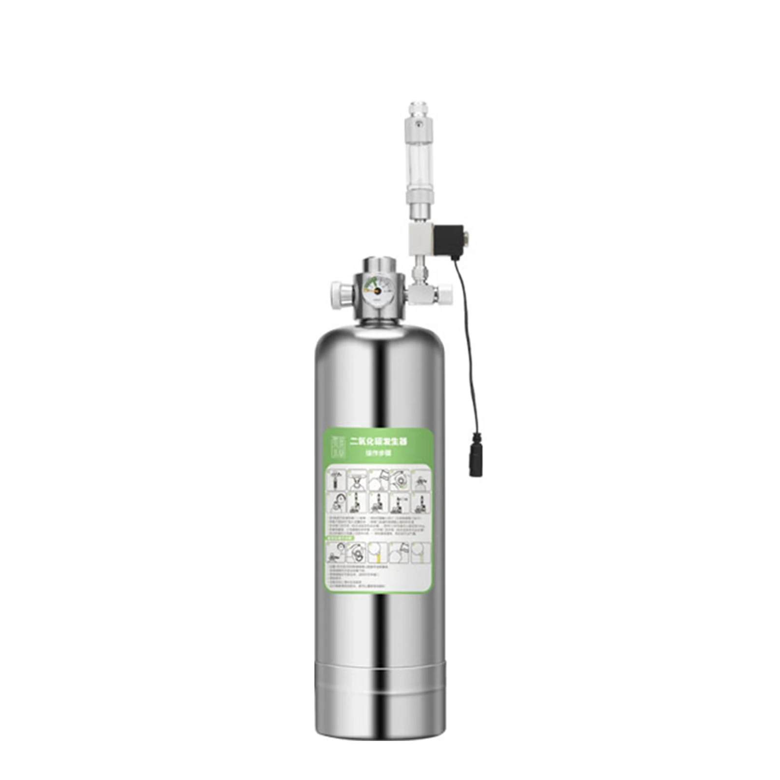 1/2/5L CO2 Gasfles Aquarium CO2 Generator Systeem Kooldioxide Reactor Kit met Magneetventiel Bubble teller voor Aquarium