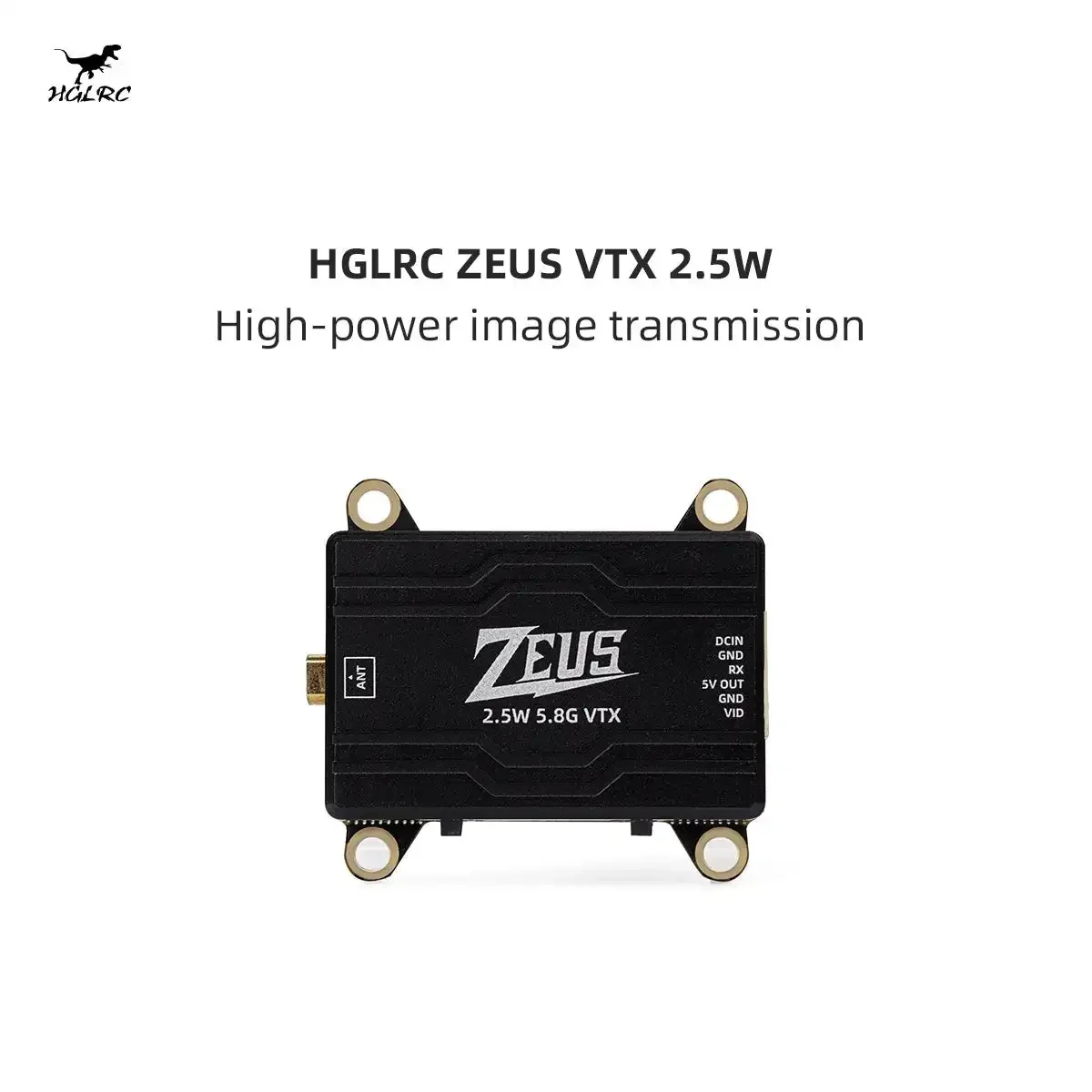 

HGLRC ZEUS VTX 2.5W 5.8G 40CH 2500mW Adjustable CNC Shell Heat Dissipation 2-6S LIPO 30X30mm for FPV Freestyle Long Range