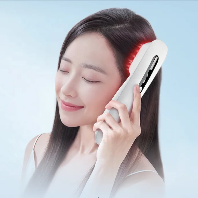 

Электрическая массажная щетка для домашнего использования с подогревом головы, электромагнитная волна, массажная щетка для волос, электрическая лазерная расческа для роста волос