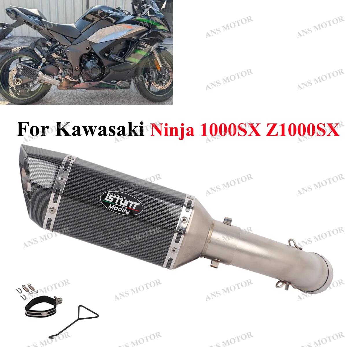 

Slip On For Kawasaki Ninja 1000SX Z1000SX 2021-2025 Motocycle Exhaust Escape System 1000SX Exhaust Pipe with Removable db Killer