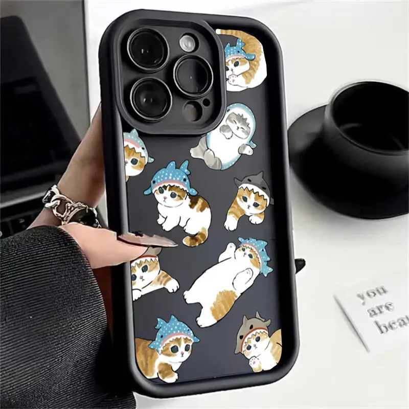 Cute Mofusands Cat Case For Samsung Galaxy S24 Ultra S23 S22 S21 S20 FE A14 A15 A34 A35 A52 A53 A54 A55 Cover Soft Couqe Camer