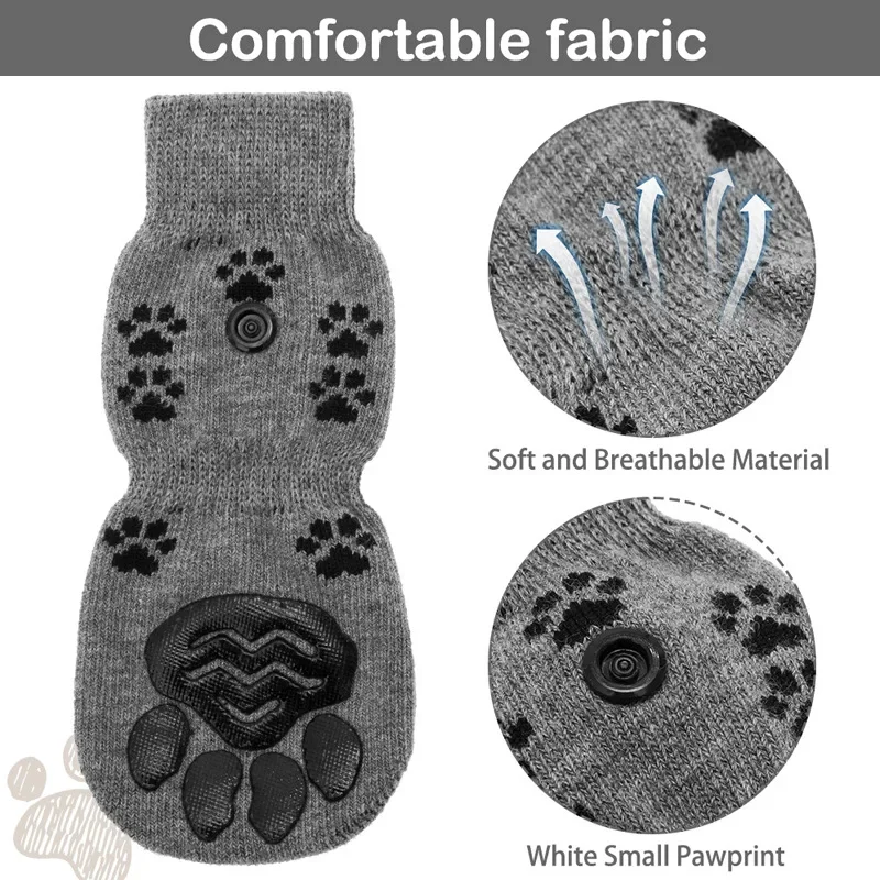 4Pcs Pet Socks Outdoor Anti-skid and Waterproof Dog Socks Puppy Shoes Paw Protector Products for Small Breeds Dogs Chihuahua