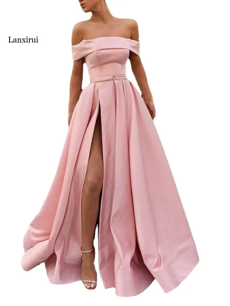 Luxury Evening Dresses Boat Neck Sleeveless Floor-Length Chiffon 2022 New of Ruched Exquisite Prom Women Dress