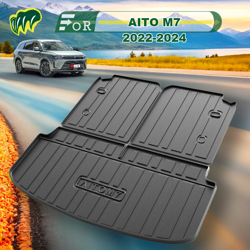 For HUAWEI AITO M7 2022-2024 TPE Custom Fit Car Trunk Mat All Season Black Cargo Mat 3D Shaped Laser Measured Trunk Liners