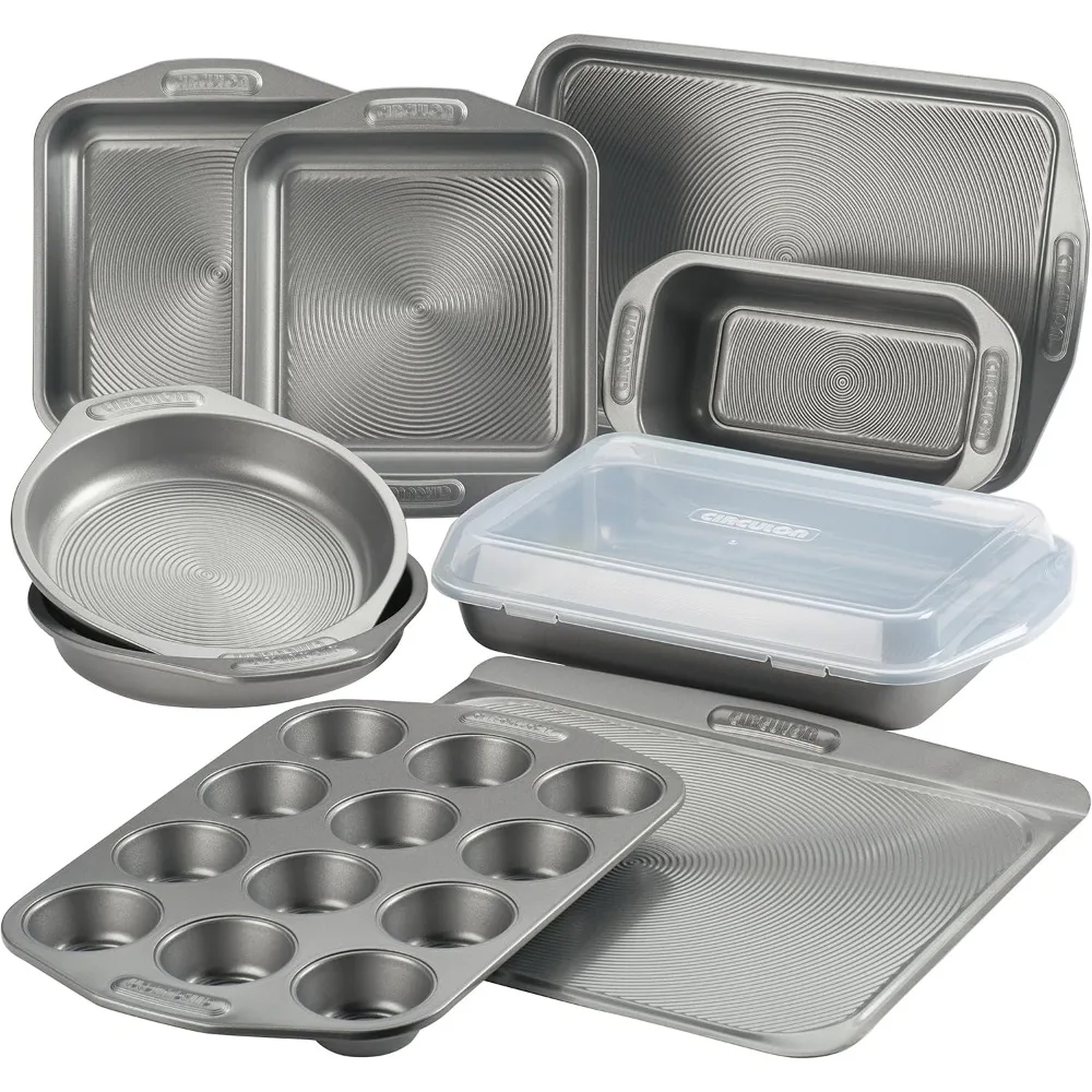 Total Nonstick Bakeware Set with Nonstick Bread Pan, Cookie Sheet, Baking Pan, Baking Sheet, Cake Pan and Muffin/Cupcak