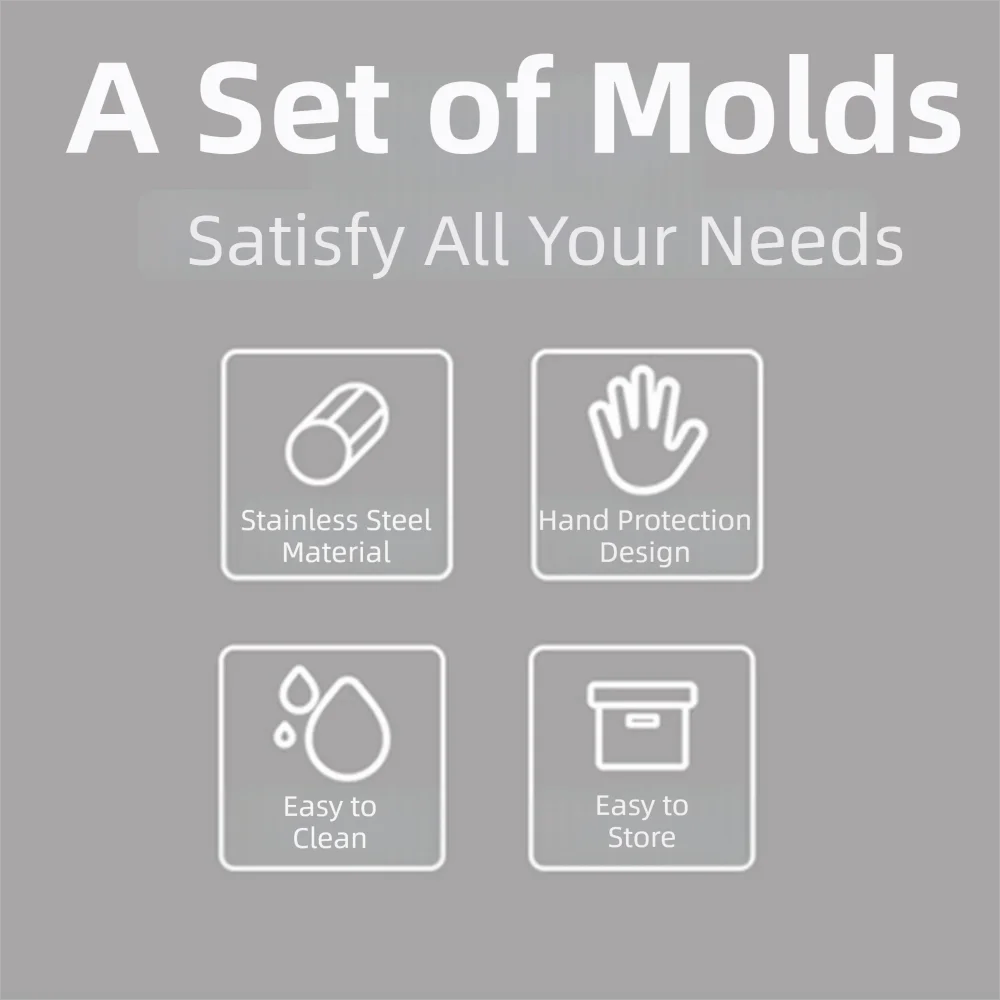 

5Pcs Stainless Steel Biscuit Mold Set Graduated Sizes Round Baking Mould Non-Rust Dishwasher Safe Dumpling Skin Cutters