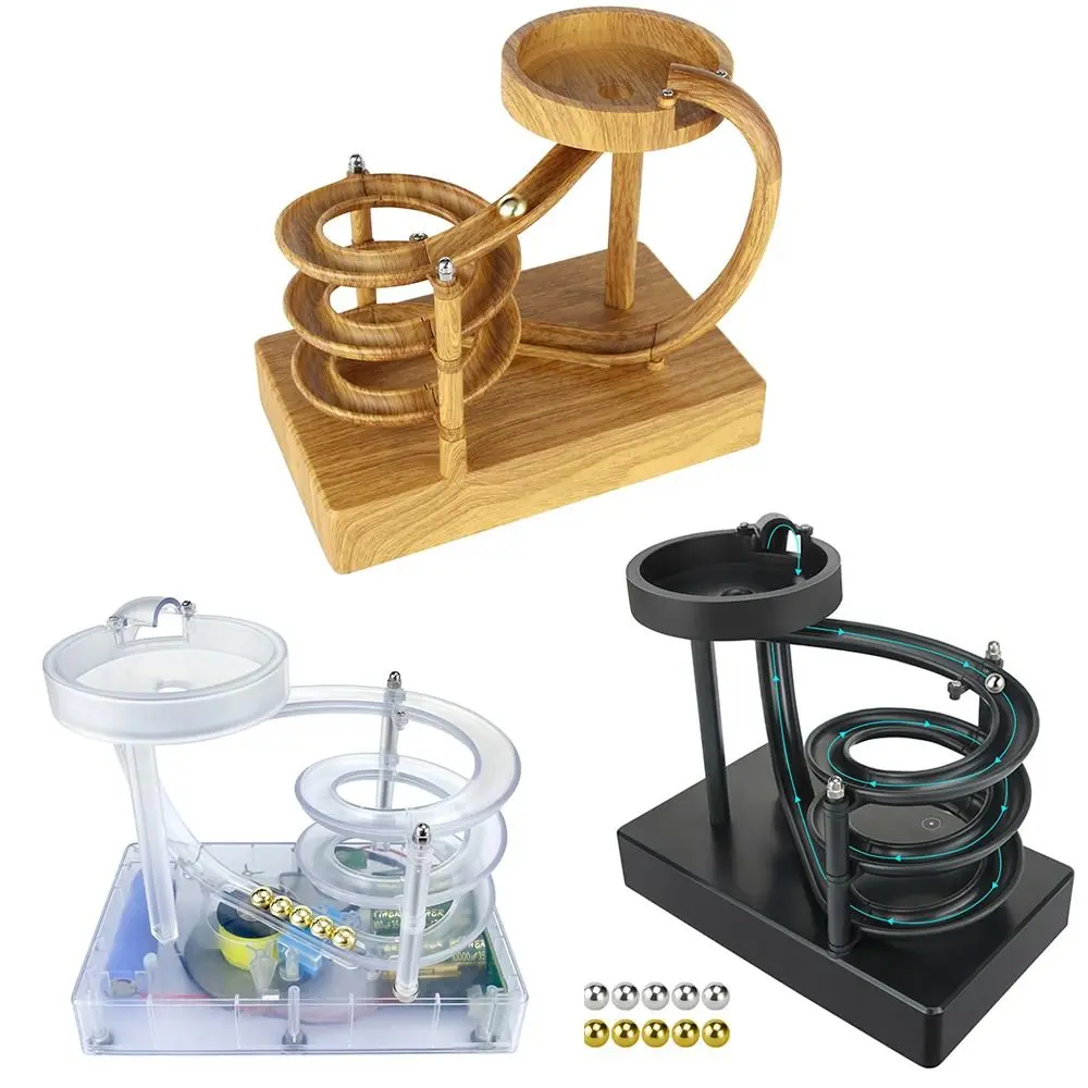 Inertial Kinetic Art Motion Automatic Metal Perpetual Marble Machine Rolling Balance Desk Ornament Infinite Jumping Table Toy
