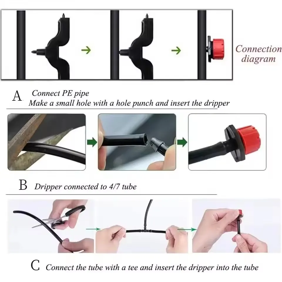 الجملة قابل للتعديل الري بالرشاشات 1/4 ''واعث المنقط مايكرو بالتنقيط الري الرشاشات لنظام الري