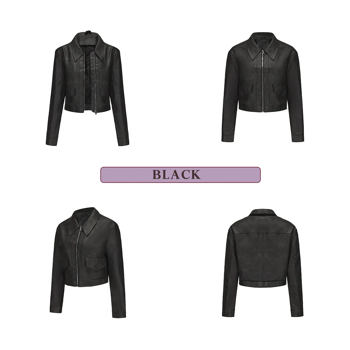 Spring and Autumn New Thin Leather Coat Long sleeved Casual Women's Coat Fashion Short Motorcycle Zipper Leather Jacket