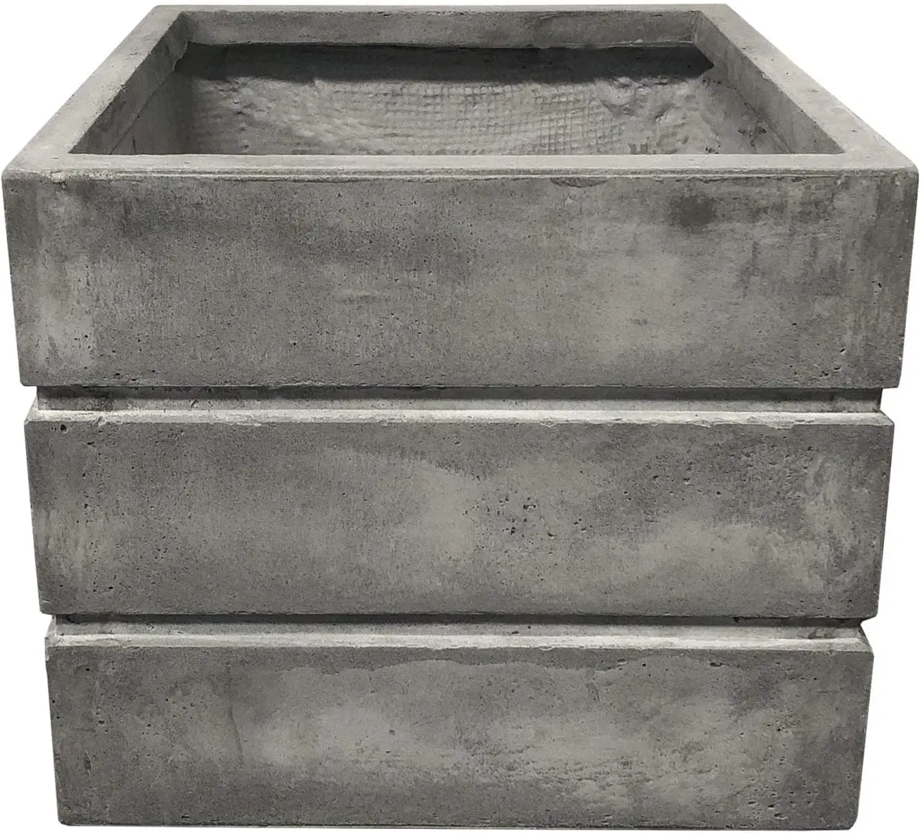 

Lightweight Concrete Crate Light Gray Planter-Large 17.7'x17.7'x15.2' Grey Industrial Square Handmade