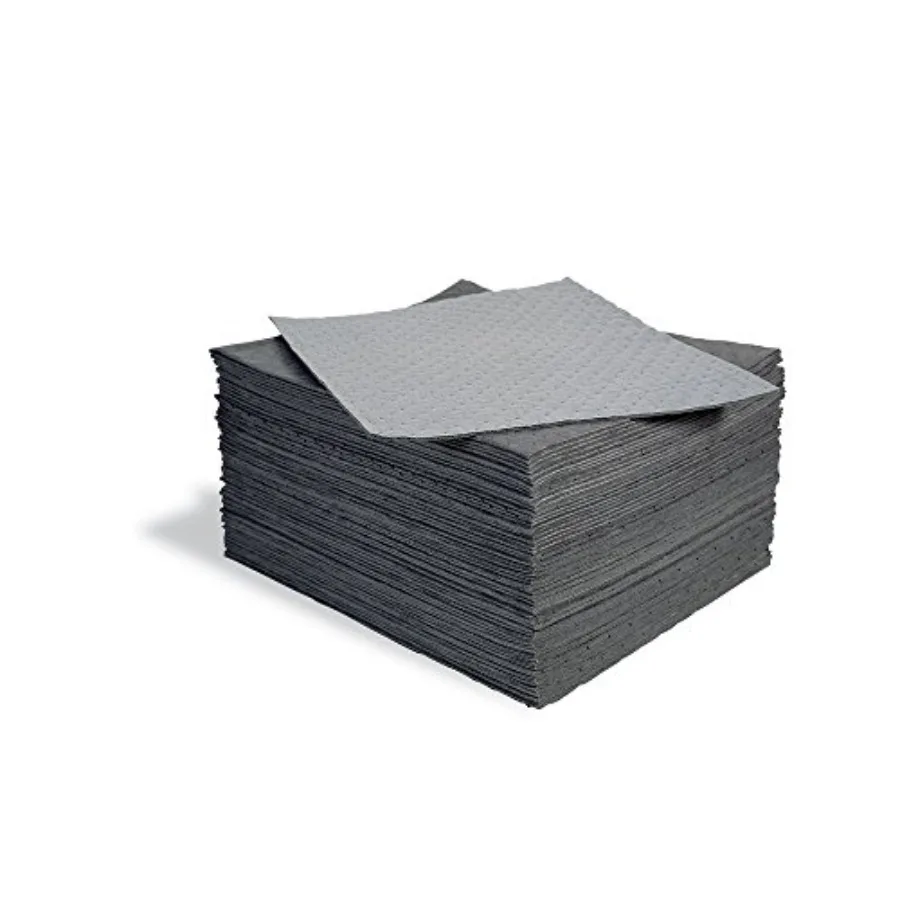 

PIG Absorbent Mat Pad with Poly Backing 50 Heavyweight Mat Pads 15.5 x 20 Oil Mats Absorbs up to 29 Ounces per Pad MAT285 Gray