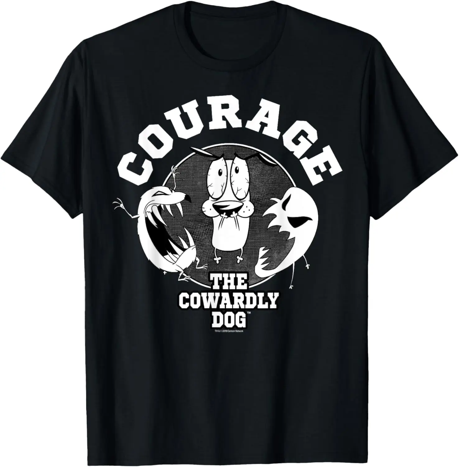 CN Courage The Cowardly Dog Circle Portrait T-Shirt