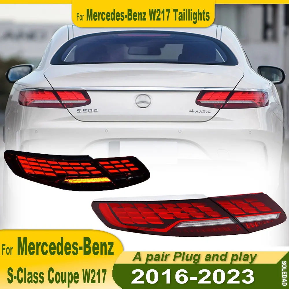 For Benz S-class W217 2016-2023 Coupe Upgrade Oled Dynamic Taillight Assemblies Brake Reverse Turning Signal Fog Lamp A pair