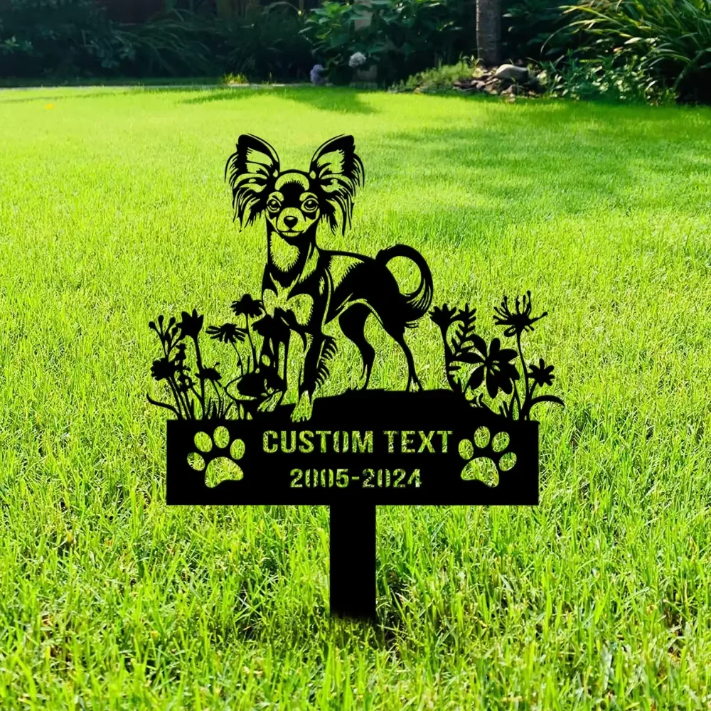 Custom Russian Toy Memorial Stake Sign Personalized Russian Toy Name Sign with Stake for Dog Lovers Garden Memorial Decor