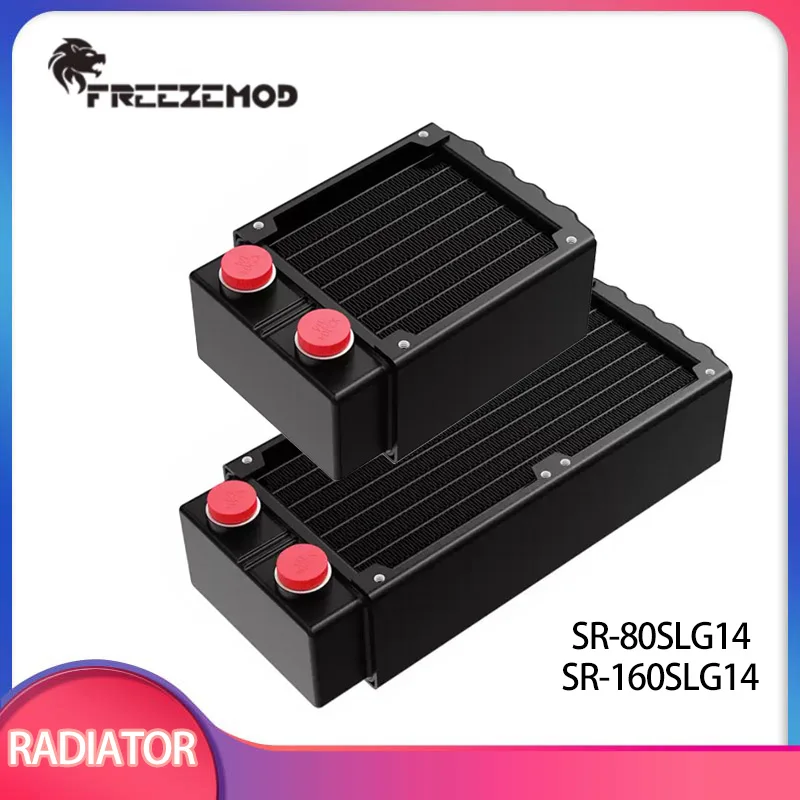 

Freezemod G1/4 Threaded 80/160mm Radiator Water-cooled Double-layer Aluminum Heat Sink for 8CM Fan / Black / SR-160SLG14