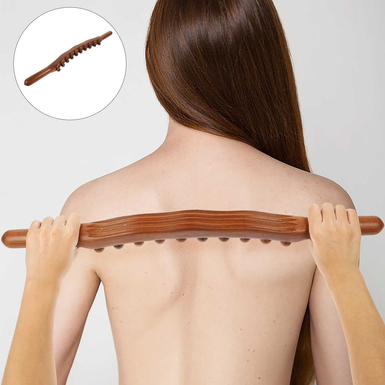 

Body Carbonized Wood Rolling Bar Massage Roller Massager Tool Multipurpose Pin Fitness