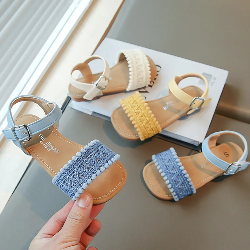 

Summer Sandals for Girls Lightweight Girl Sandals PULeather Trend Fashion Low Heel Sandals for Girls Princess Toddler Girl Shoes