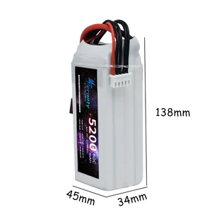 Lipo pin có thể sạc lại cho máy bay không người lái, pin 14,8V, 4S, 5200mAh, 60C, RC, FPV, Helicopter, Quadcopter, Running Car, XT60, XT90 8 Pin bán hàng chính 5200 MAH - №4
