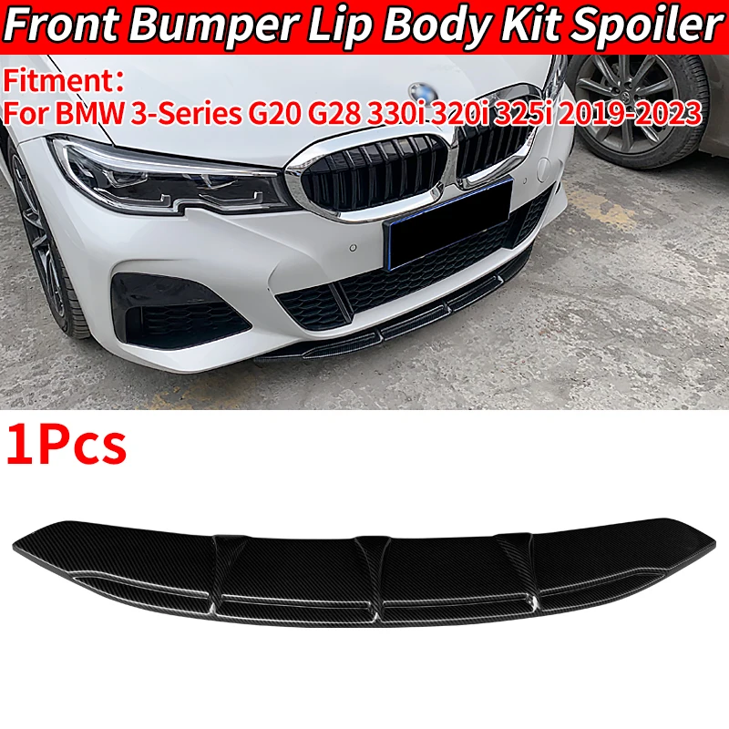 

For BMW 3-Series G20 G28 330i 320i 325i 2019-2023 Car Front Bumper Splitter Lip Body Kit Spoiler Chin Plate Carbon Fiber ABS