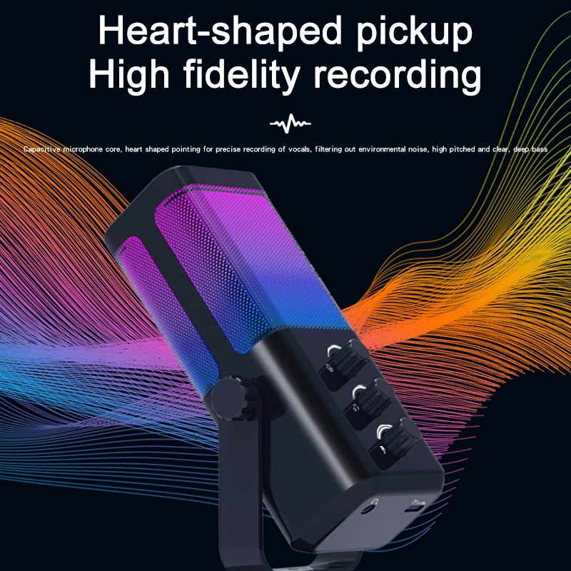 ميكروفون مكثف M7 USB مناسب للكمبيوتر الشخصي وMac وPS4 وPS5 وRGB ميكروفون الكمبيوتر للتسجيل/البث/الألعاب/الكتم الصوت والضوضاء #6