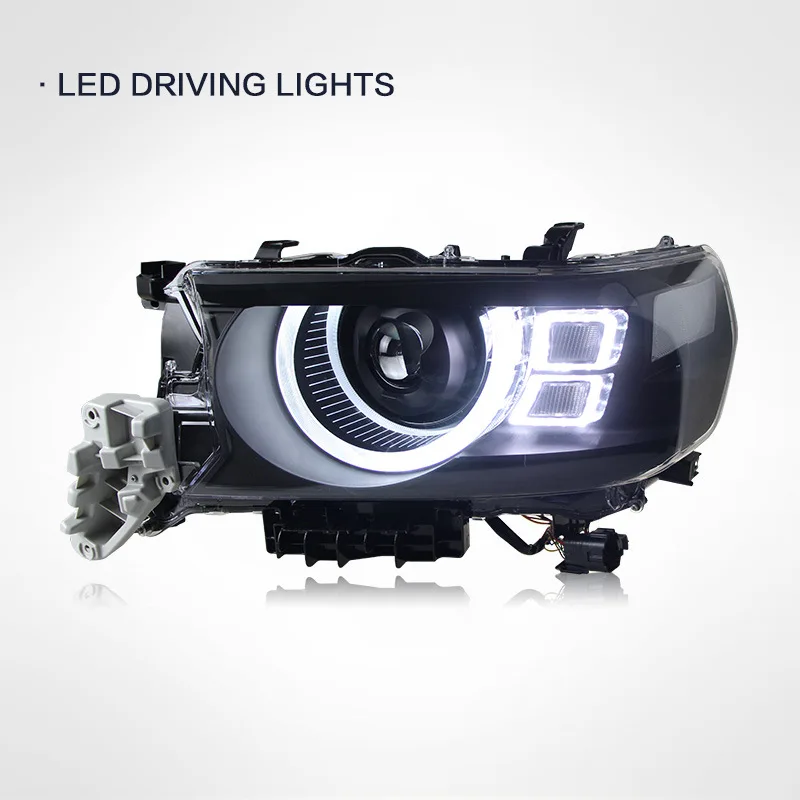 سيارة العلوي لتويوتا لاند كروزر LC200 2016-2021 المدافع نمط LED كشافات DRL ديناميكية مصباح إشارة الجبهة ضوء الجمعية