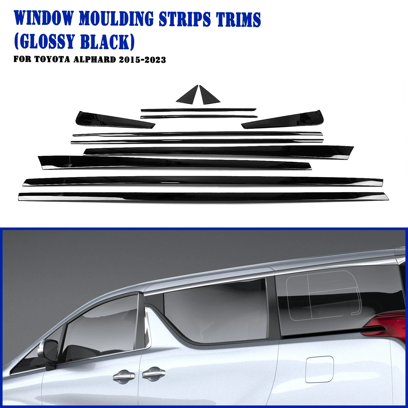 

Накладка на окно, наклейка на порог для Toyota Alphard 2015-2023