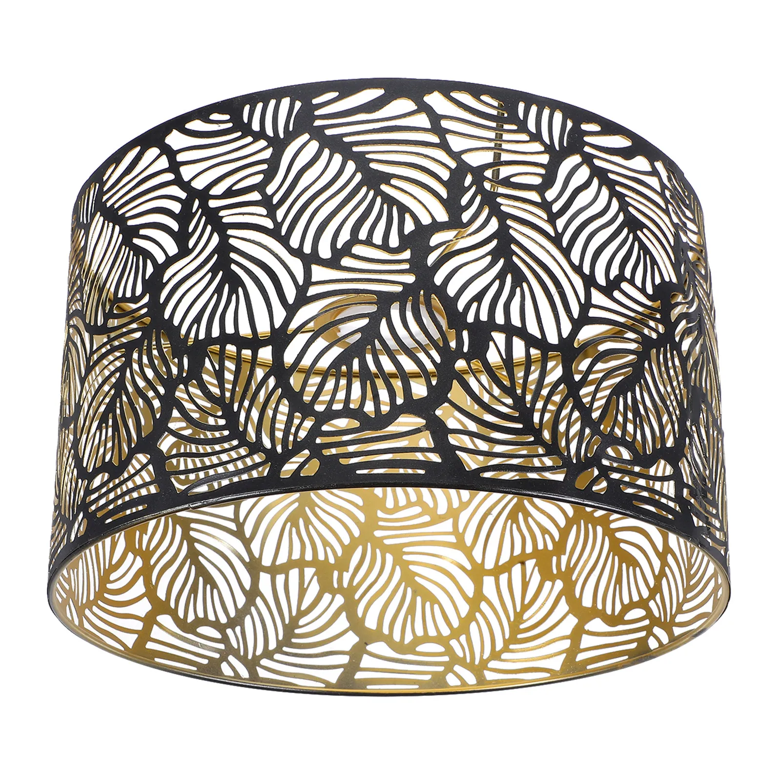 Modern Simple Iron Table Lamp Shade Hollow Out Leaf Design Suitable for E27 E14 Bulbs Decorative Metal Lampshade Home Lighting