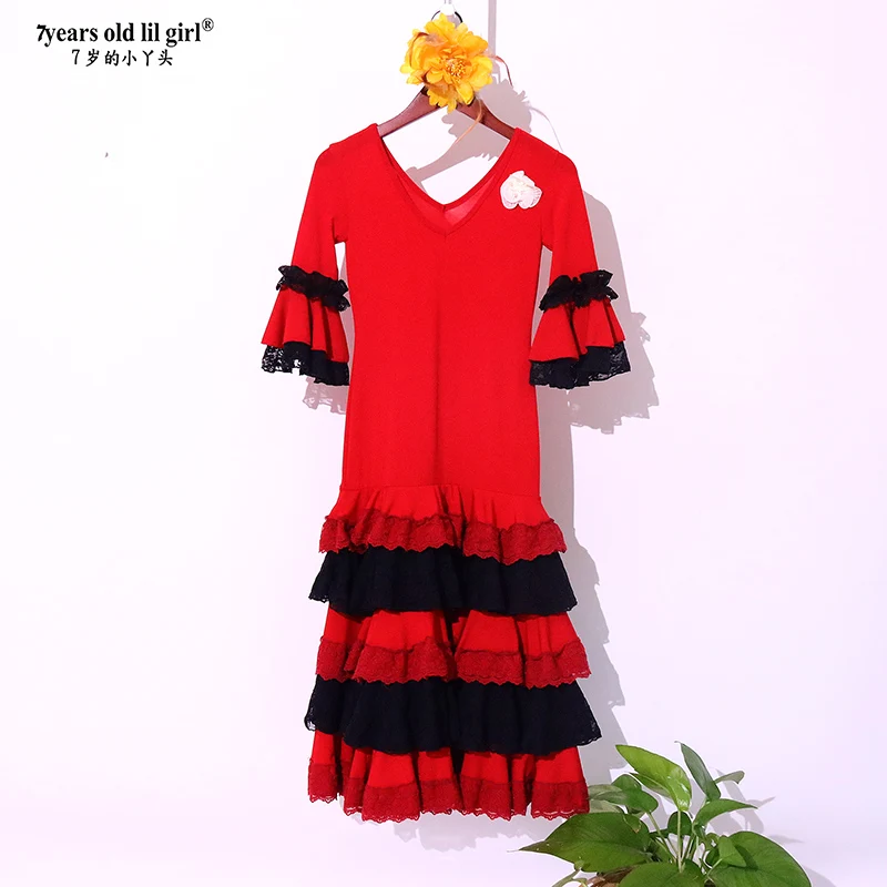 robe-de-danse-moderne-flamenco-espagnol-pour-enfants-jupe-d'entrainement-vetements-pour-femmes-gx02