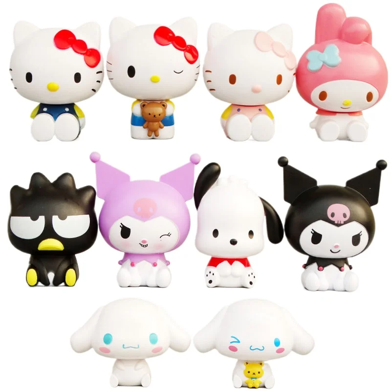 1pc New sanirios Mini Doll Model Toys Pochacco Kuromi Hello Kitty My Melody Anime Figure Cake Decoration Desktop Ornament Gifts