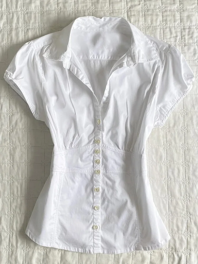 Original f Sved White irt Slim Fit Coton Mélange Moisture ng Vintage Sle Haut pour femme pour les déplacements quotidiens et tous les jours...