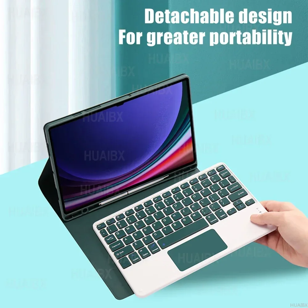 For Galaxy Tab S9 Plus 12.4 Inch Case with Keyboard, Detachable Keyboard Cover for Samsung Tab S9 Plus SM-X810/X816/X818