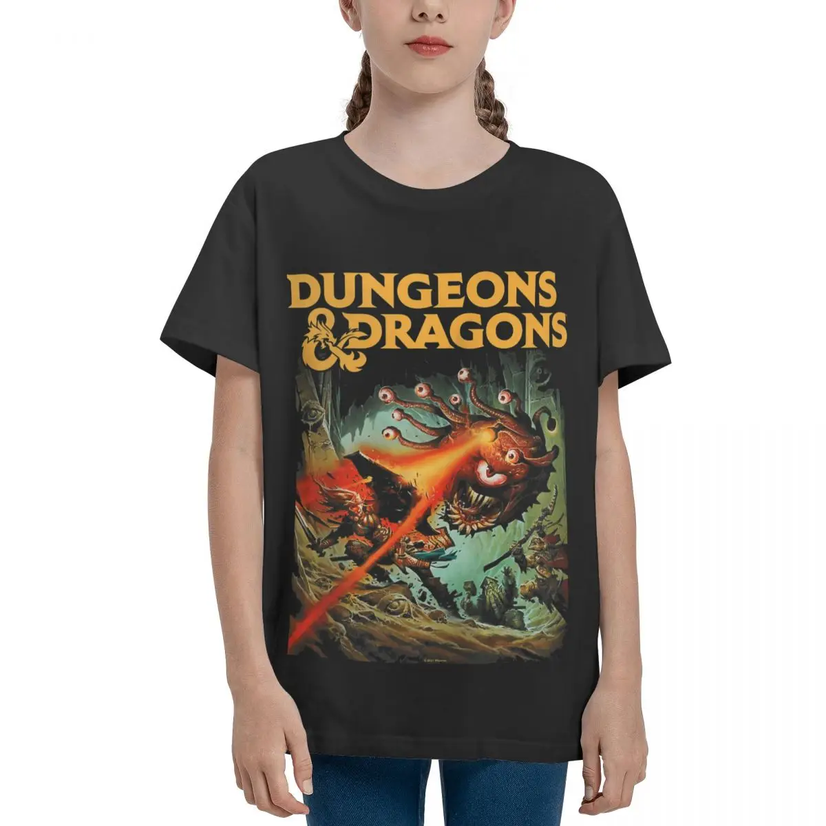 Dungeons & Dragons Strike The beholder Zi essenti เสื้อยืดวินเทจกราฟิกตลก vintag บ้าน Crewneck เสื้อยืดวัยรุ่น