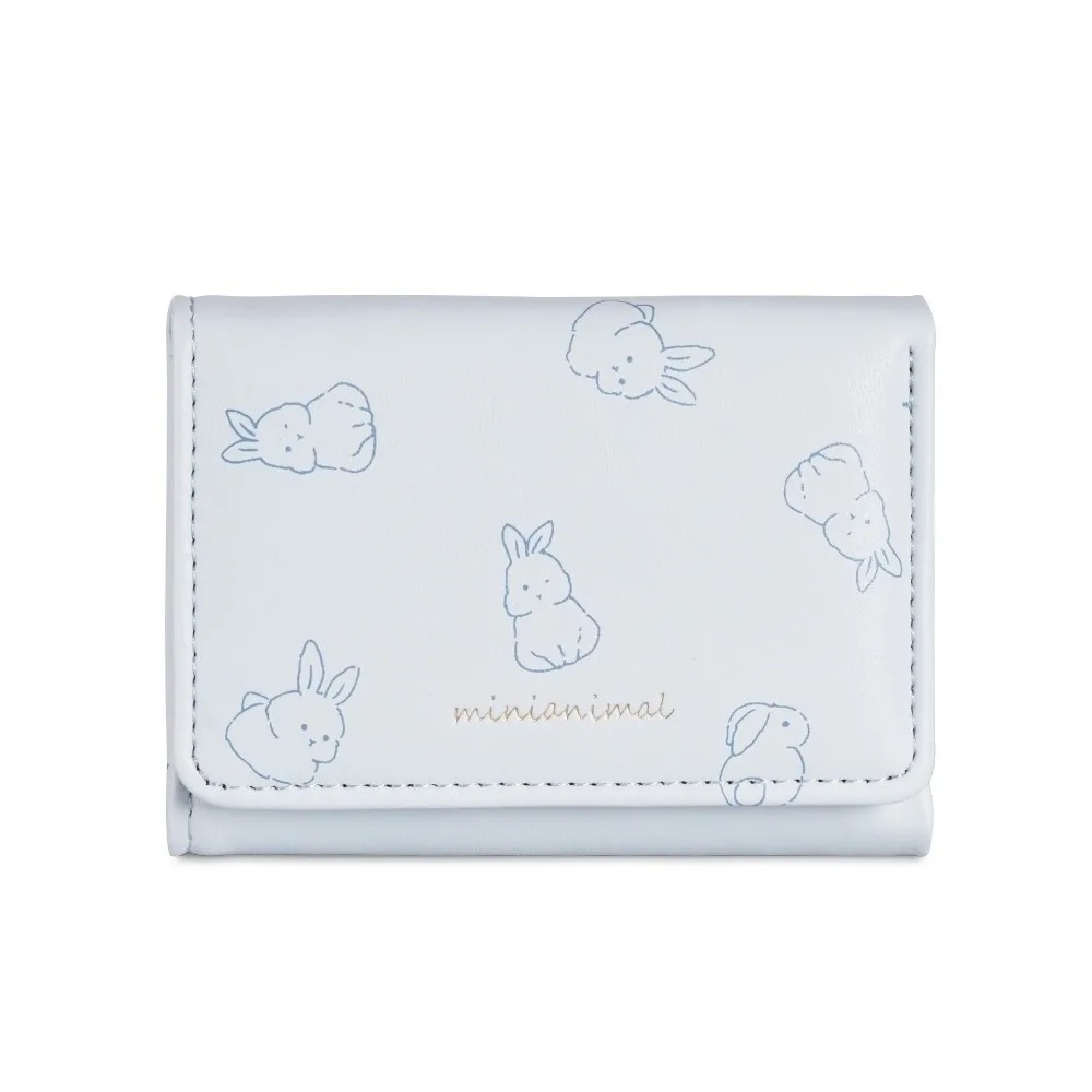 

New Cat Rabbit Printing Coin Purse Folding Tri-fold Credit Card Holder Portable Multi-Slot Coin Pouch Women