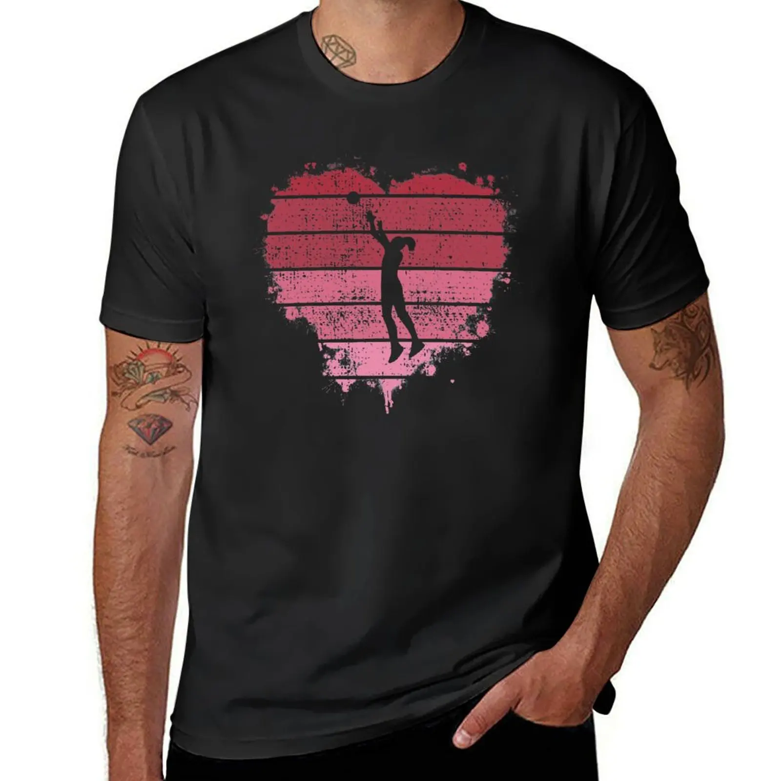 

Netball Vintage Heart Gift For Valentine's Day T-Shirt sublime cute clothes mens graphic t-shirts funny