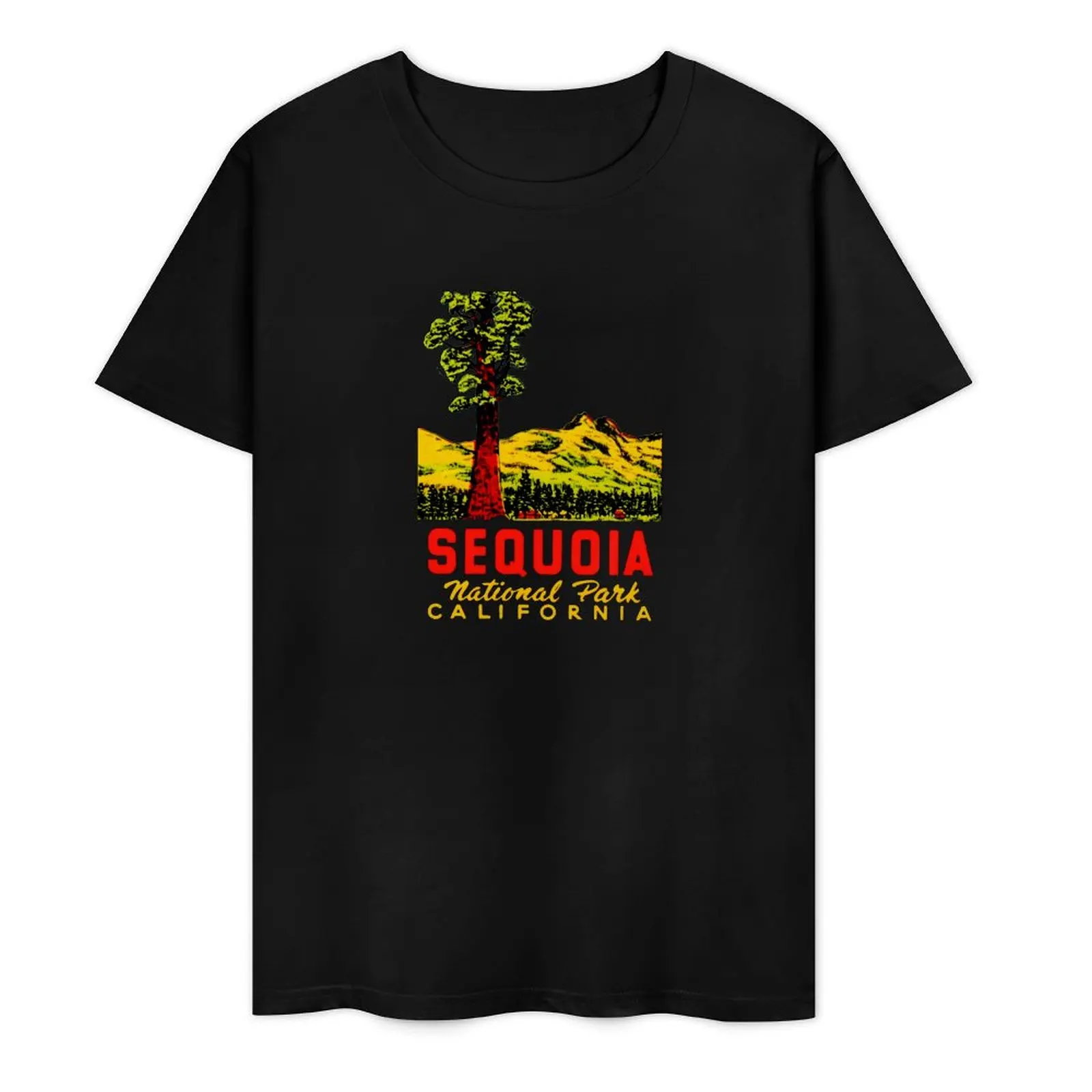 Sequoia National Park California Vintage Travel Decal T-Shirt summer tops korean fashion quick-drying plus size men clothing