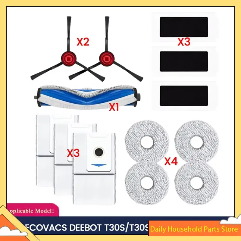 【Grande venda】peças de reposição para ecovacs deebot t30s/t30s pro/t30s combo robô aspirador de pó principal escova lateral filtro mop poeira b
