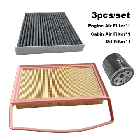 Комплект из 2-3 фильтров для DFSK E5 Plus Dongfeng Landian E5 2024 2025 2026 1.5L-PHEV H15R: воздушный, масляный и салонный фильтры, артикул 1109120SZ01