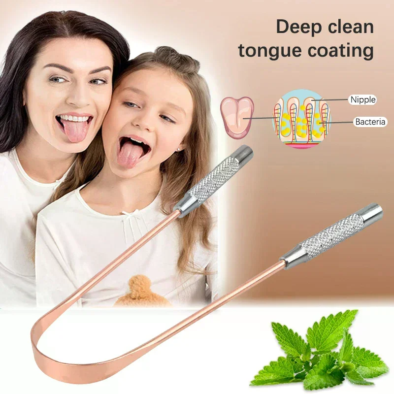 /ACR/Copper Tongue Scraper Oral Tongue Cleaner Brush Tongue Toothbrush Oral Hygiene High Quality Tounge Scraper 1PCS